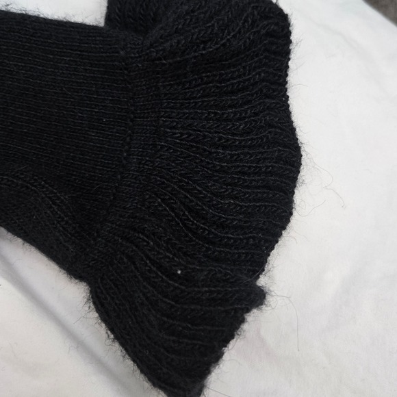 Joca Manga S Black Angora Blend Hand Made in Peru Ruffle Cardigan Tunic - Picture 9 of 13